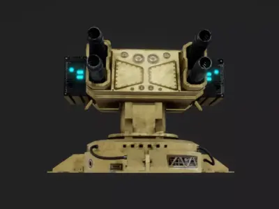 SciFi Turret Low-poly 3D model