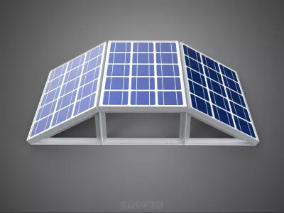 ROOF ARRAY SOLAR CELL PANEL MODULAR CONTROLLER CHARGE REGULATOR 3D model