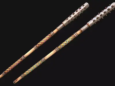 Medieval Weapons Polearms Crushing Mace Pike Low-poly 3D model