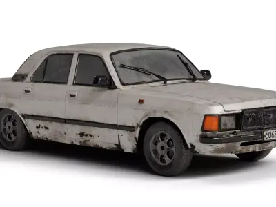 Soviet Executive Sedan - GAZ-3102 Volga - Abandoned Edition 3D model