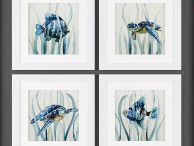Picture Frames  Low-poly 3D model