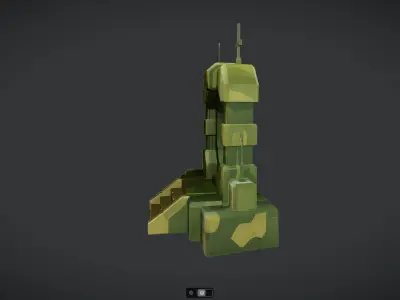 military sci-fi portal structure with console 3D model