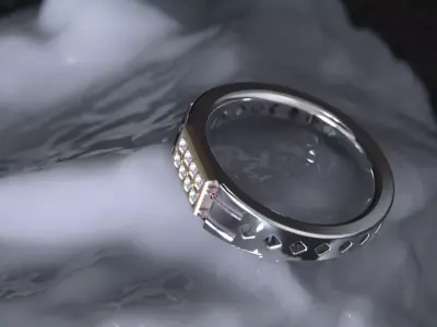 Crystal Geometry ring 3D model purchase