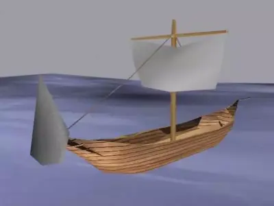 Viking ship Low-poly 3D model