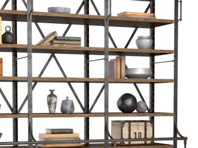 FRENCH LIBRARY WIDE RACK II 3D model