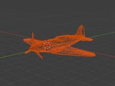 Low Poly Mig-3 fighter plane with propellers Free low-poly 3D model