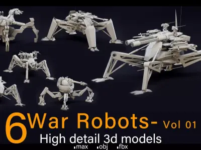 6 War Robots- Vol 01- High detail 3d models Low-poly 3D model