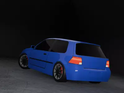 Stylized Volkswagen Golf 4 - Game Ready Low-poly 3D model
