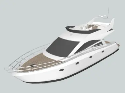 yacht 1 motor Low-poly 3D model