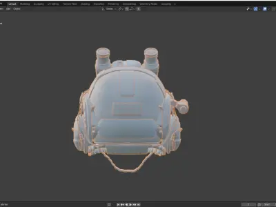 Tactical Military Helmet 3D Model  With Night Vision Mic Goggles 3D model
