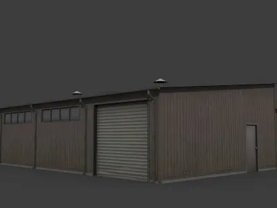 Old Small Warehouse Low-poly 3D model