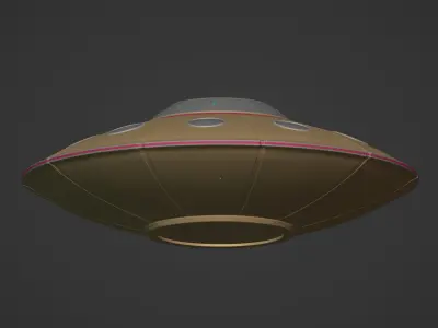 Flying Saucer - Cartoon UFO - Alien Fantasy Vehicle Low-poly 3D model