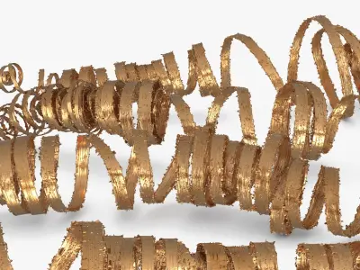 Spiral Gold Shavings from Jewelry Lathe Gold 3D model