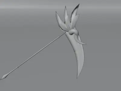 Crimson Winged Scythe Low-poly 3D model