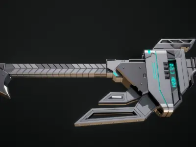Sci-fi sword Cyber hook Low-poly 3D model
