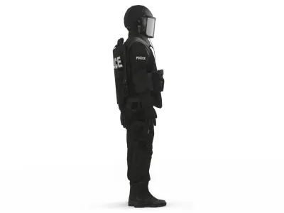 SWAT Tactical Soldier 3D Model Rigged Game Ready Special Forces Low-poly 3D model
