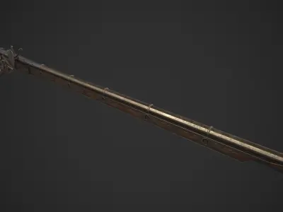 Ornate Musket Low-poly 3D model