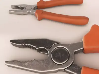 pliers Low-poly 3D model 2