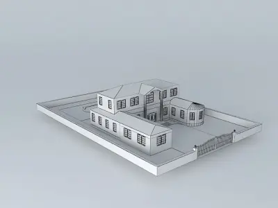 Antique Brick Mansion Free 3D model