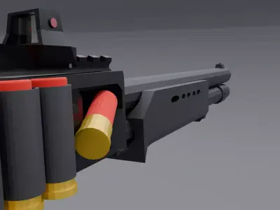 Low poly Tactical Shotgun  Free low-poly 3D model
