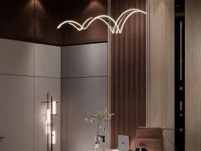 Private Villa Office Design 3D model