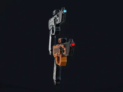 Cyber Cop Pistol Low-poly 3D model