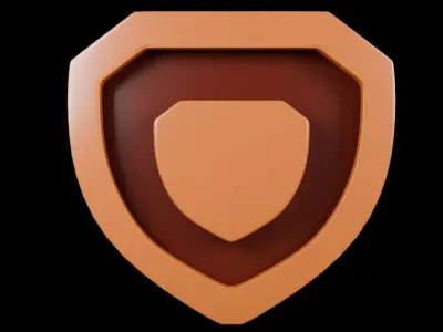 3D Shield Game asset Cartoon Low-poly 3D model