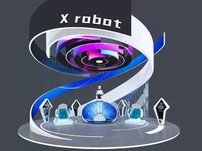 Open exhibition booth 3D model