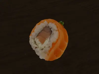Sushi Philadelphia lite Realistic 3d model Low-poly 3D model