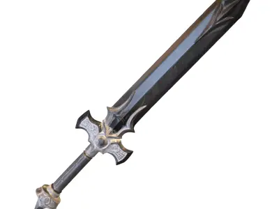 crystal sword game reader Low-poly 3D model