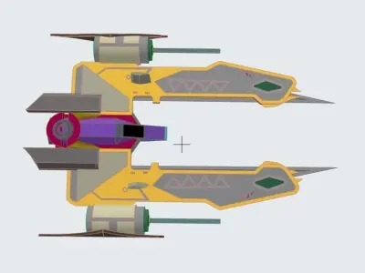 Spacecraft hunter space ship Low-poly 3D model