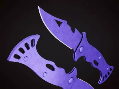 Knife 3 H Low-poly 3D model