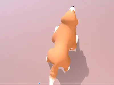 Retriever  DOg Barking Cycle Orange chubby Dog Cycle 3D model