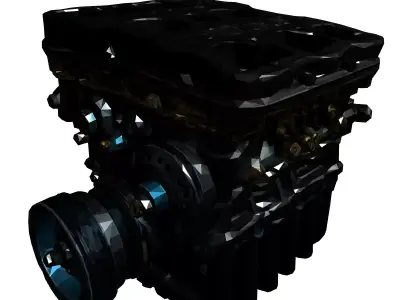 HighDetail V8 Combustion Engine Model Low-poly 3D model
