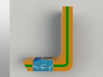 Counter design for snack shop in a mall  3D model
