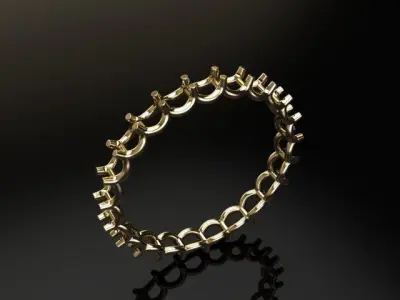 Wire Band Diamond Infinity Ring 3D print model