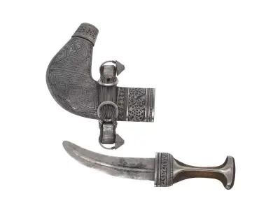 Khanjar sword and dagger from sultanate of egypt Low-poly 3D model
