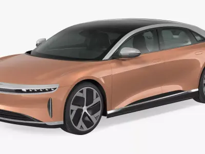 Lucid Air 2021 Electric Luxury Sedan Rigged 3D model