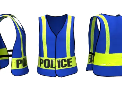 Mens Safety Vest Low-poly 3D model