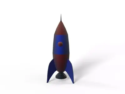 Low poly spaceship rocket Free low-poly 3D model
