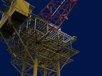 4 pile 3d platform Free 3D model