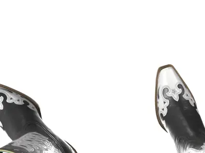 Eagle Star Cowboy White Boots 3D model
