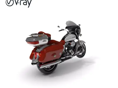 Classic Touring Motorcycle Model Pack with PBR Textures Low-poly 3D model