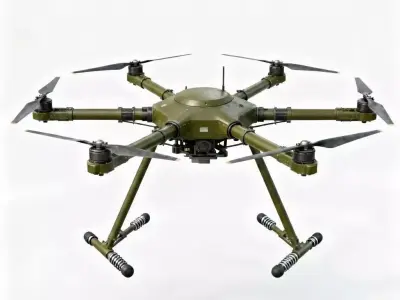 Military Hexacopter Drone 3D Model Low-poly 3D model