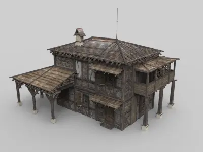 Medieval house fantasy 16  Low-poly 3D model
