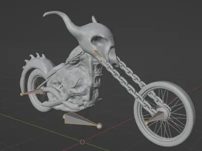 Ghost Rider Motorcycle Transformed 3D model