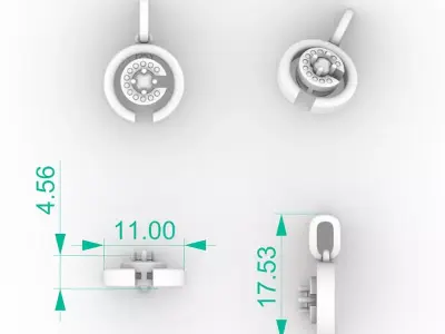 Elegant Circle Letter Necklace Charm 3D print model