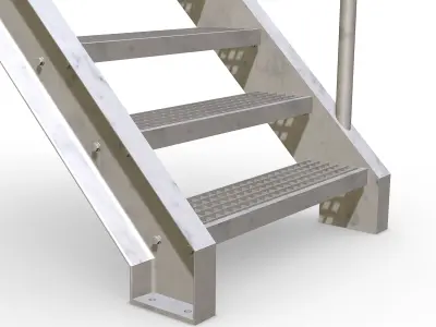 Grid stairs collection - 4 Free Samples Free 3D model