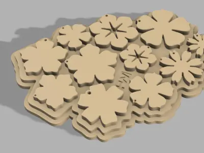 HM Flowers Jewelry Silicone Mold for Resin Casting 3D print model