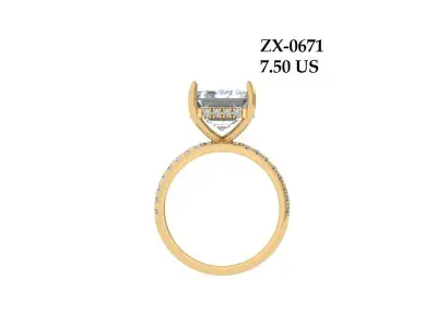 Emerald Radiant Ring 3D print model 17